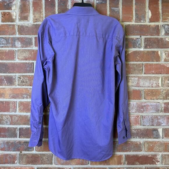 Claiborne Mens T-weave Purple Button Up Long Sleeve Shirt Size Medium - Picture 2 of 7